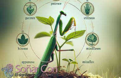 Imagen representativa basada en el Simbolismo del Espíritu Animal Mantis Religiosa y de acuerdo con su Tótem Animal